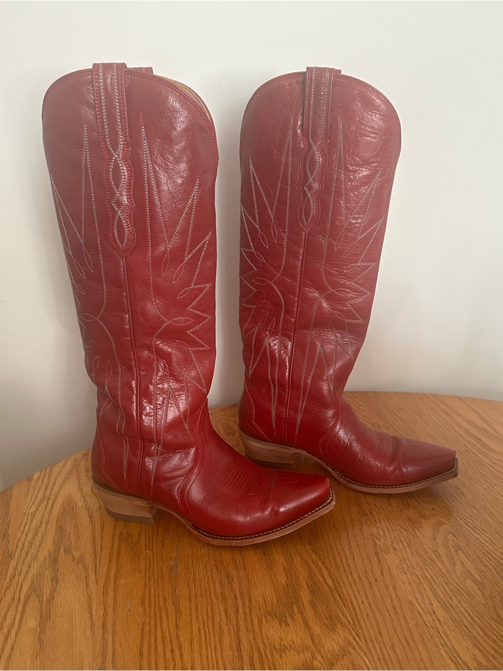 Tecovas Red Leather Women's Western Heeled Boots